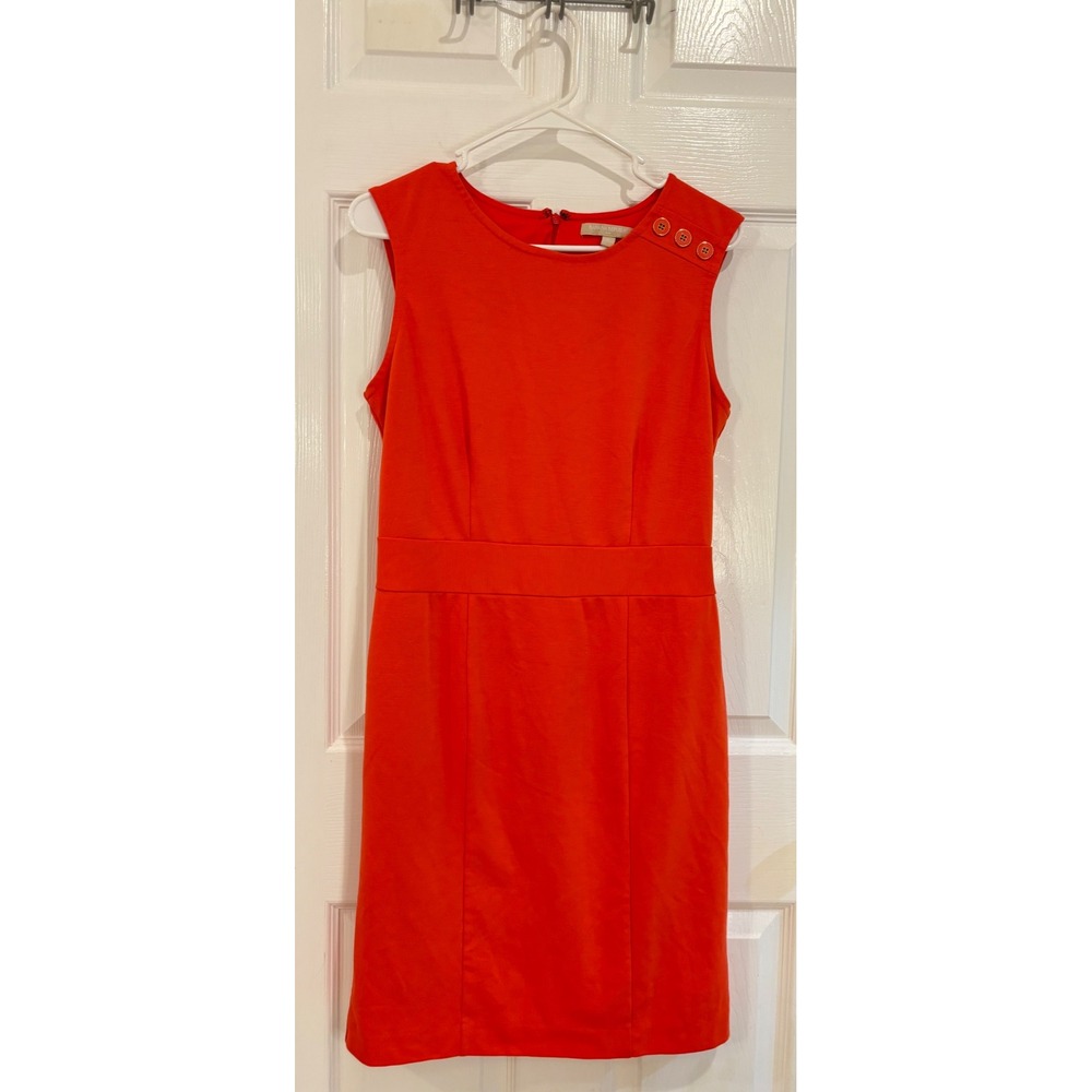 Banana Republic Sleeveless Sheath Dress Fitted Career Work Wear Orange 8‎